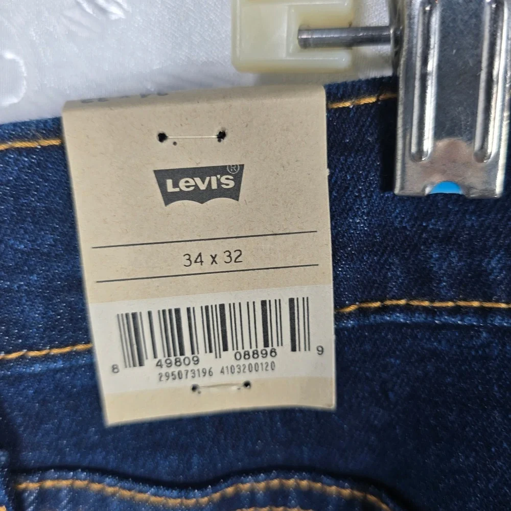 Levi's 502 Taper Jeans Mens 34x32 Dark Wash Indigo Stretch Denim NEW Classic